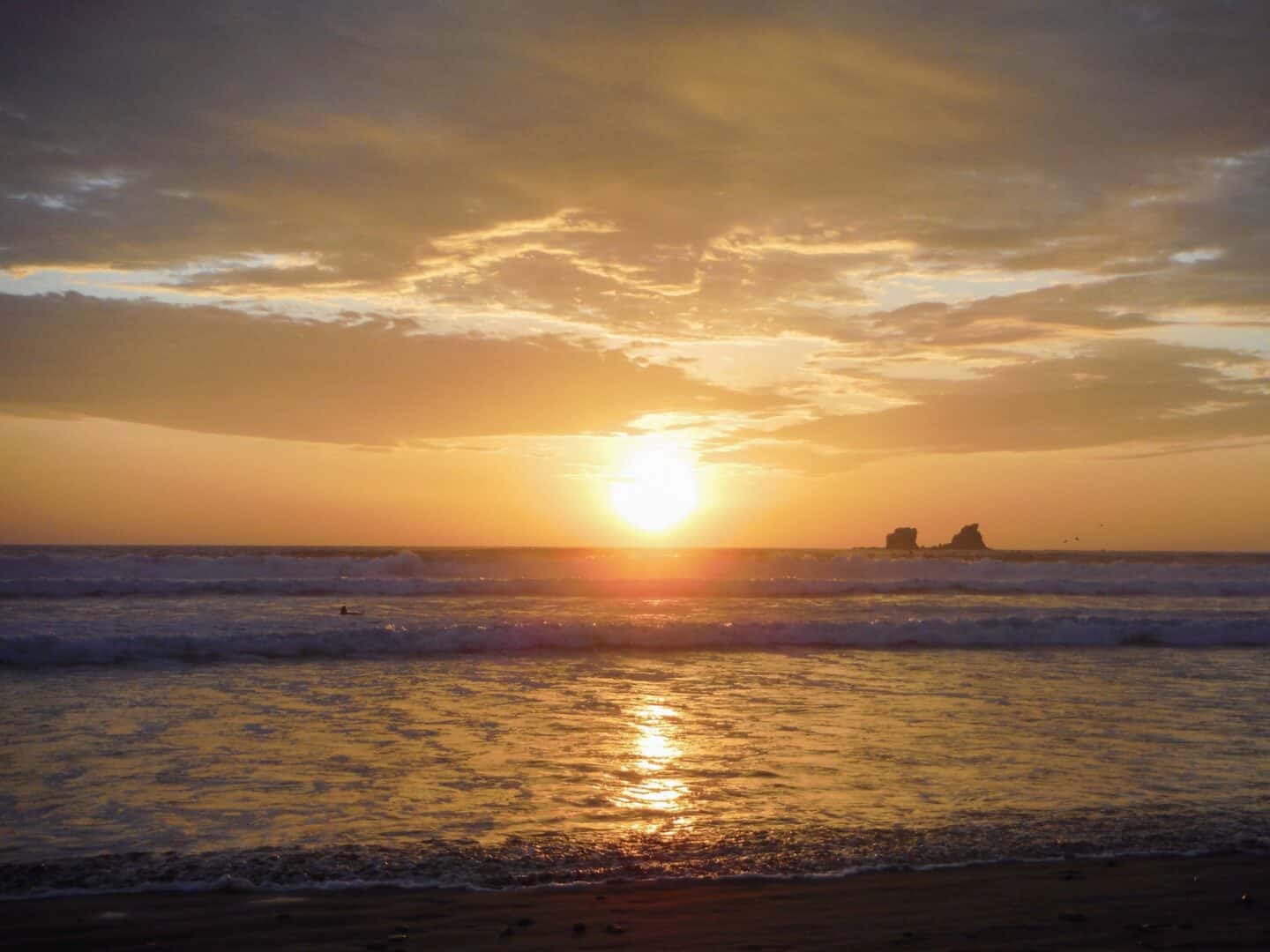 Ecuador Itinerary, Ayampe Beach Golden Sunset