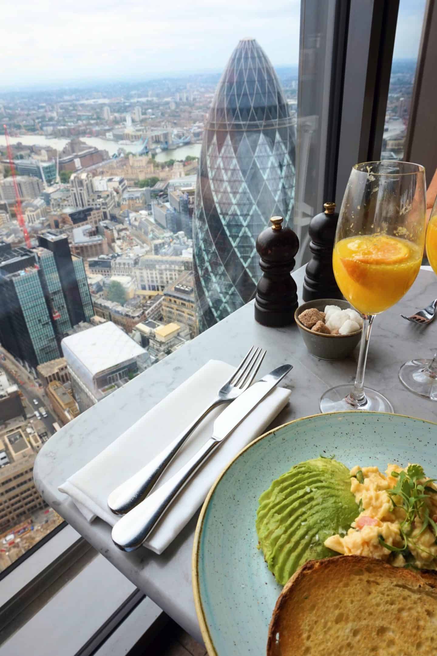 london brunch duck and waffle view