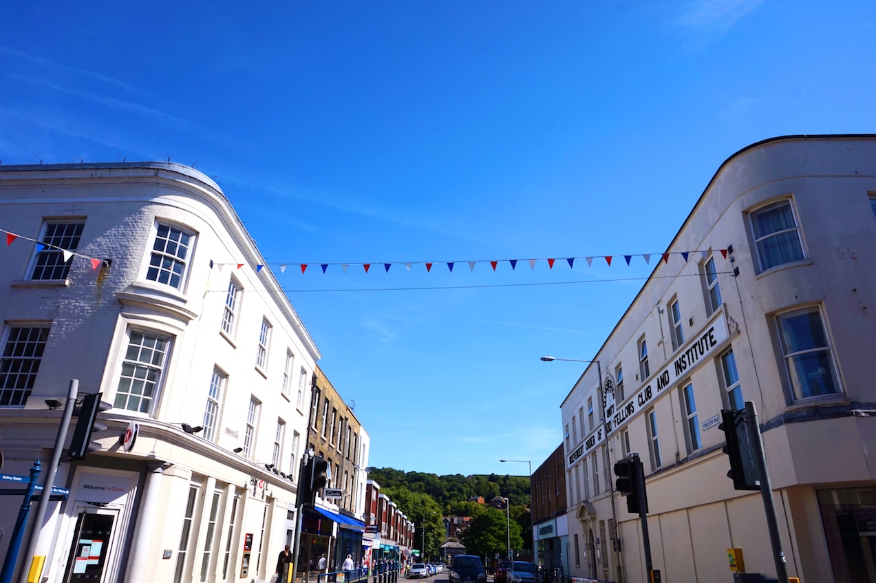 white cliffs of dover from London, Dover High Street 
