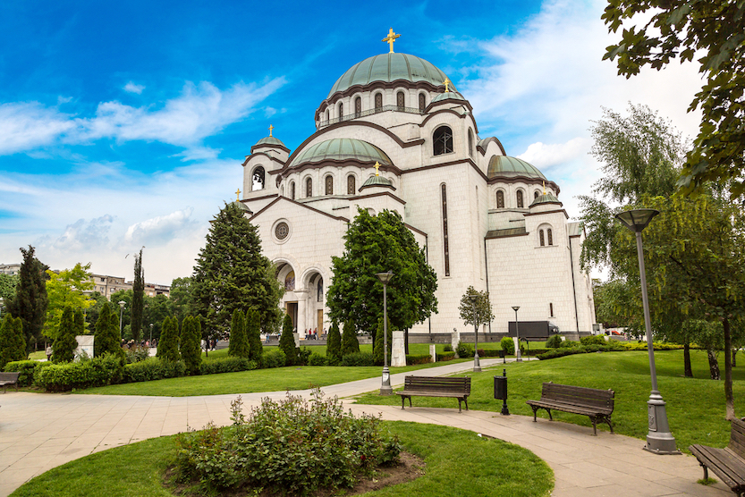 church of Saint Sava in Belgrade with blue sky, things to do in Belgrade,