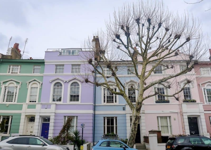 Regents Canal Walk, Primrose Hill colourful houses