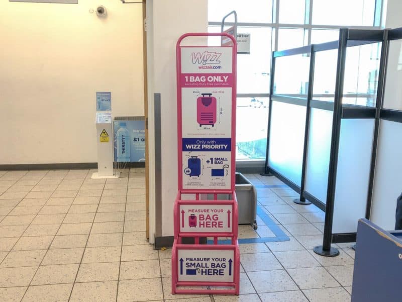 Wizz air cheap on board baggage