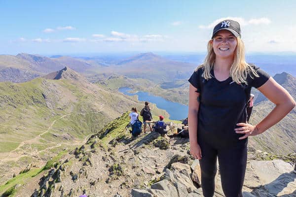 2 days in North Wales girl at Snowdon Summit