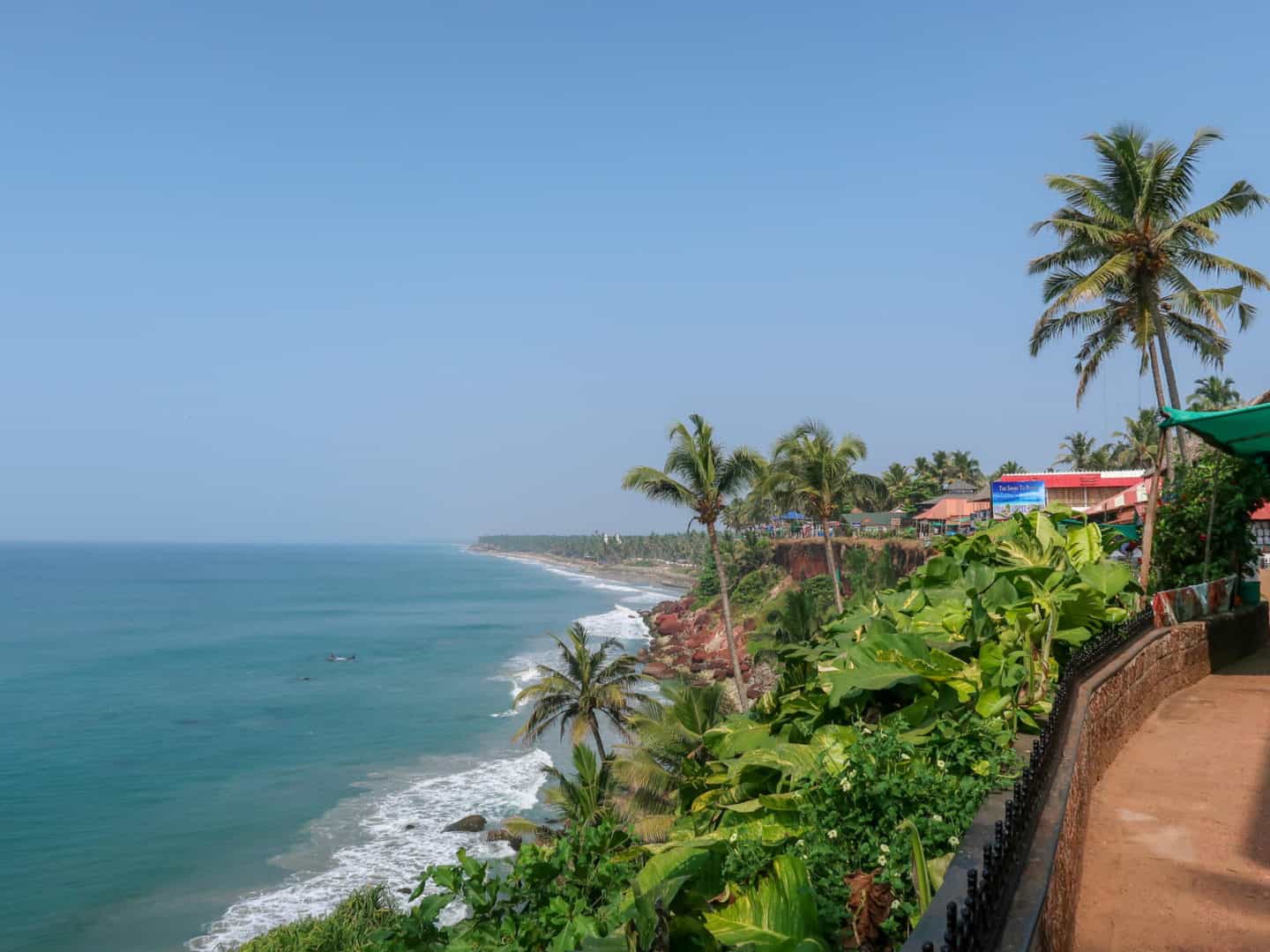 best places to visit in India, Varkala Beach Cliffside