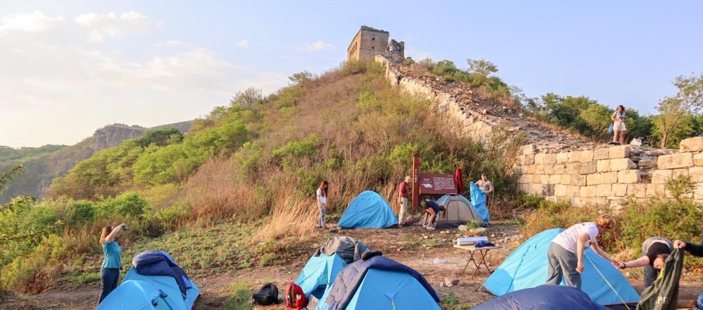 camping on great wall of china
