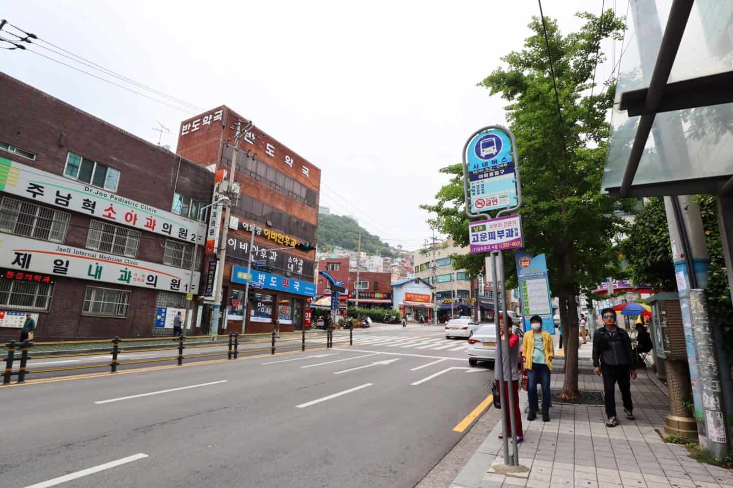 bus stop for Gamcheon Culture Village