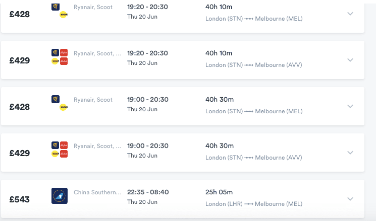 London to Melbourne Flight Price Southern China Airways
