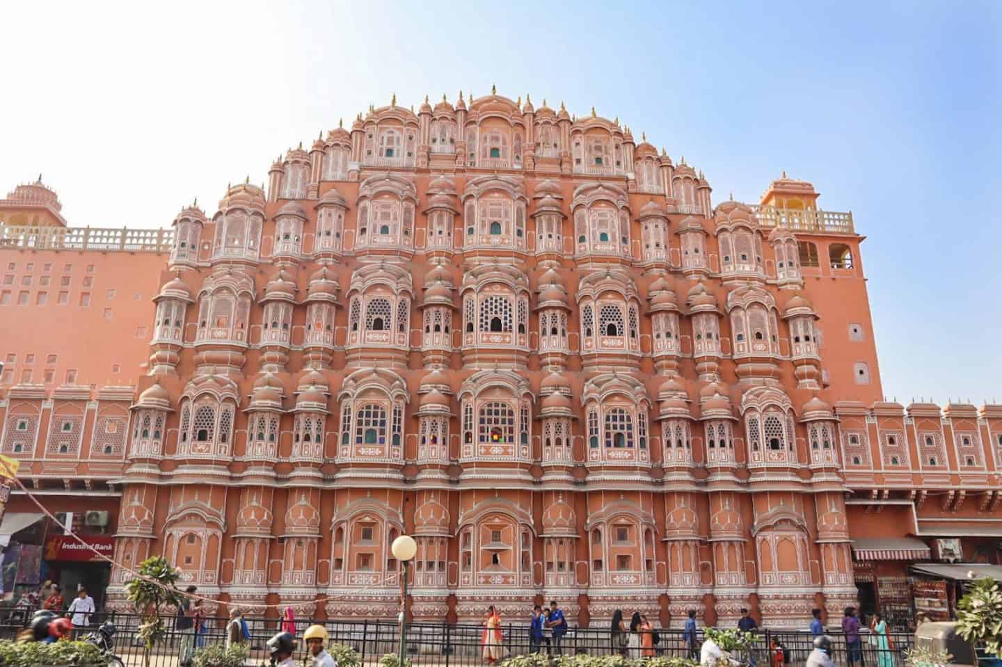 2 Day Itinerary for Varanasi, Hawa Mahal in Jaipur with Blue Sky