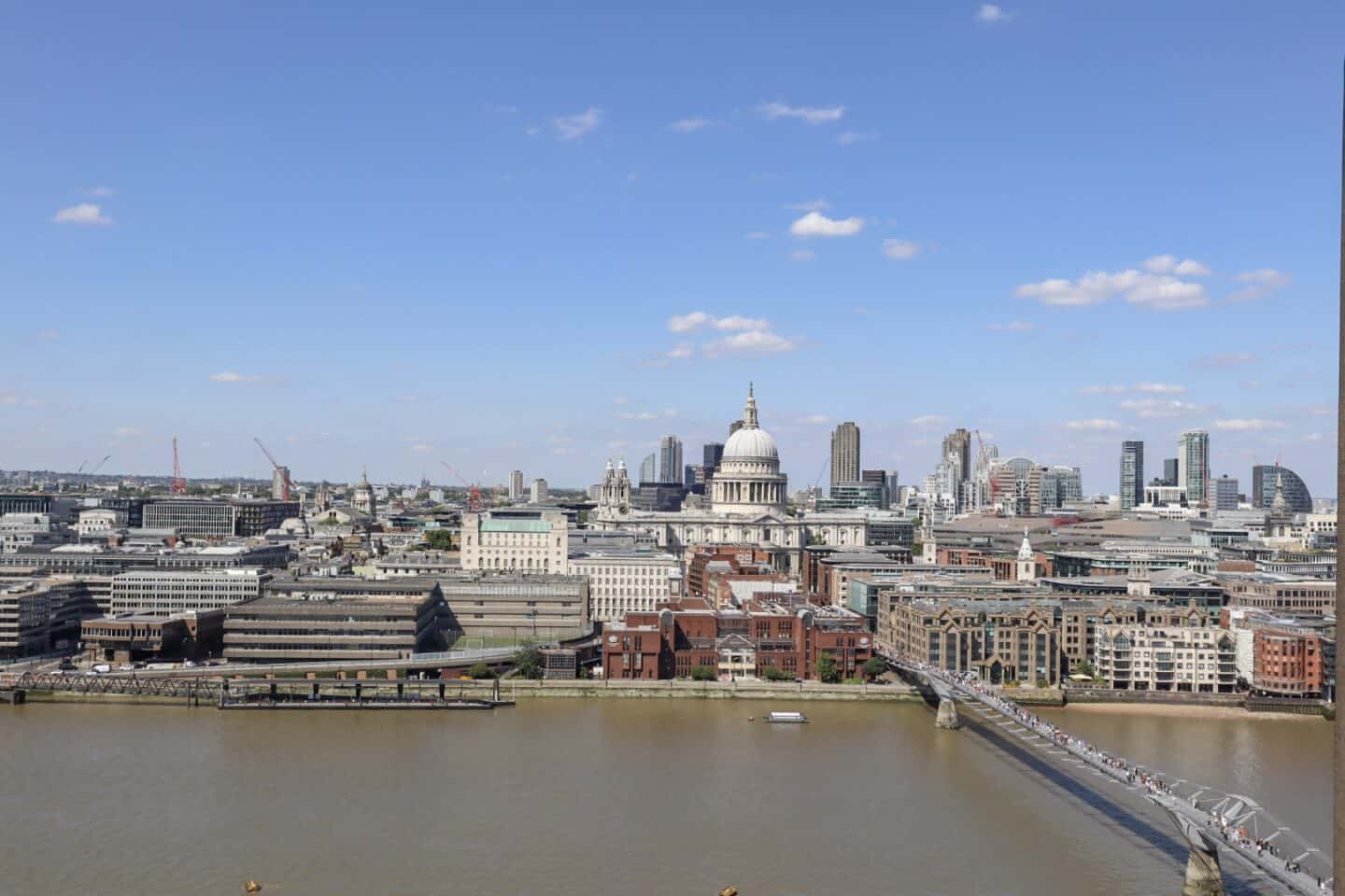 View over River Thames and St Pauls Cathedral from Tate Modern Viewpoint | London River Thames Walk
