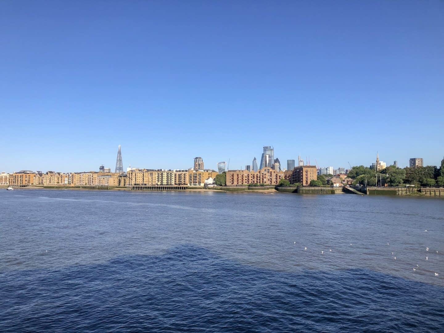 YHA Thameside River Thames and City View with Blue Sky 