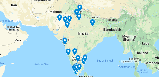 2 month India itinerary map