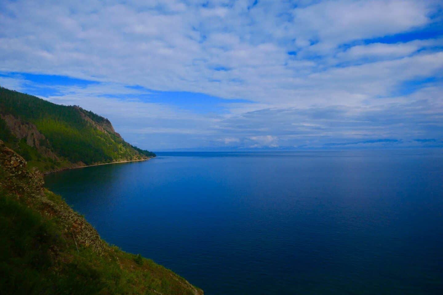 Lake Baikal in Russia with blue sky weather in July and August