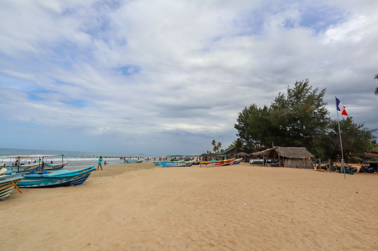 Sri Lanka in August, trincomalee Nilaveli clean beach with cloud
