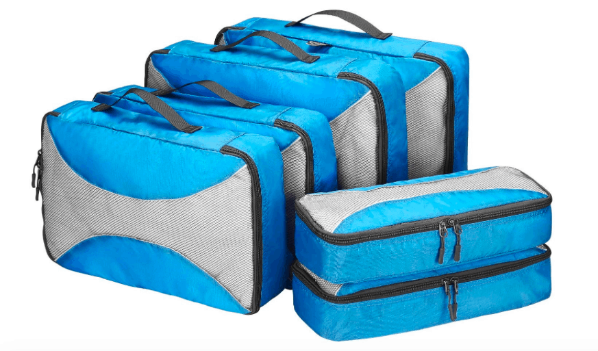 female packing list India, blue packing cubes