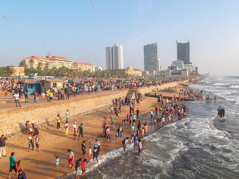 places to visit in Sri Lanka on first trip, Colombo beach and city in background