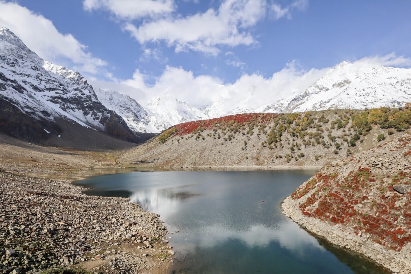 Pakistan itinerary, Rama Lake and snow capped mountains
