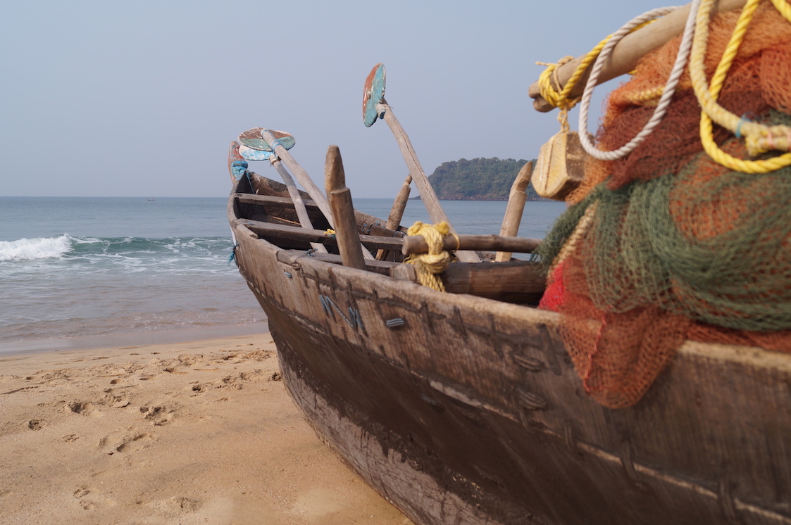 The Wandering Quinn Travel Blog Agonda Beach Boat | best beaches in Goa for foreigners