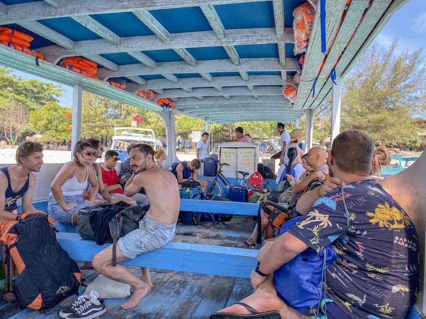 Inside the Slow Boat from Gili Trawangan | Gili Islands Travel Guide