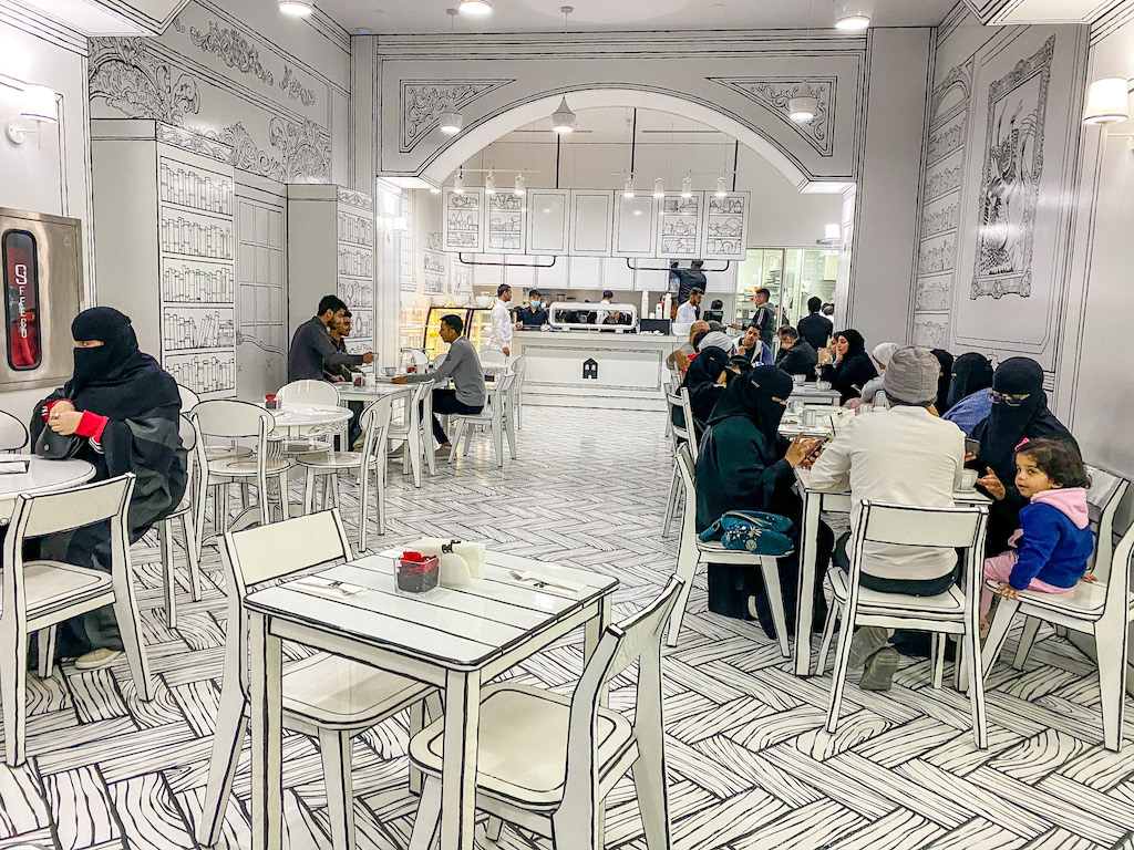 Saudi Arabia on a budget, Greem Cafe in The Zone Riyadh