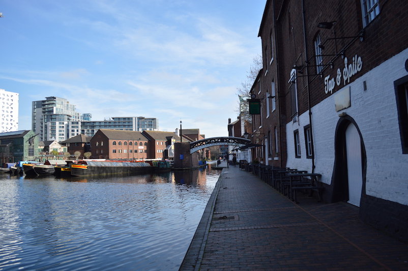 Birmingham canal buildings and sky blue | Birmingham Day Trip from London by train