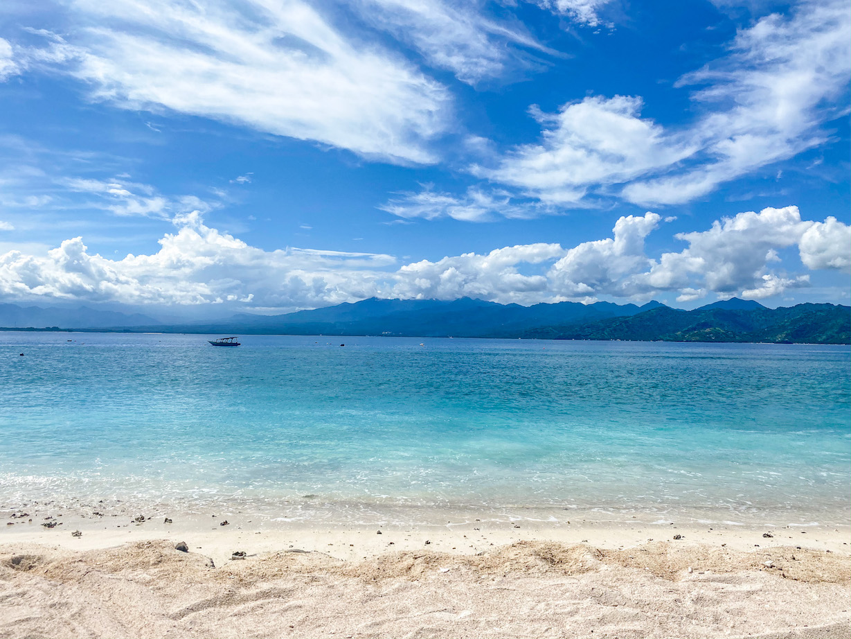Gili Trawangan Beach and blue water | Gili Islands Travel Guide
