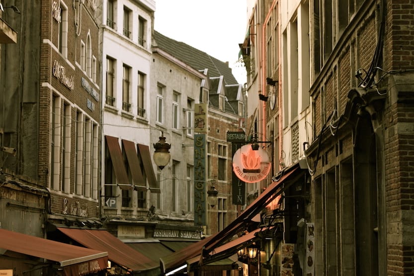 Brussels small old street of buildings | Brussels Day trip from London by train