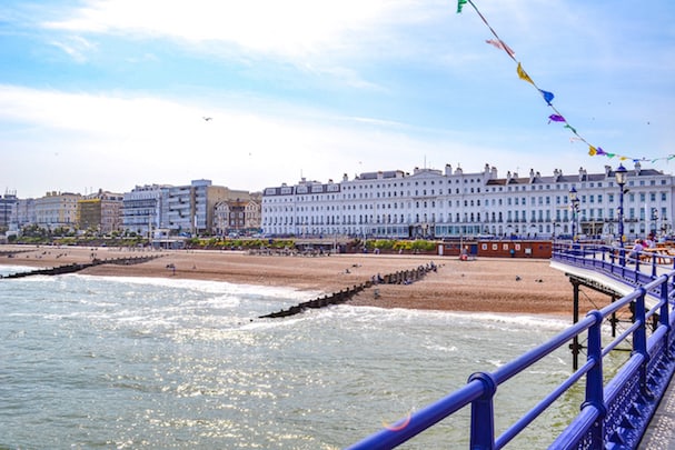 Eastbourne beach pier blue sky | Eastbourne day trip from London by train