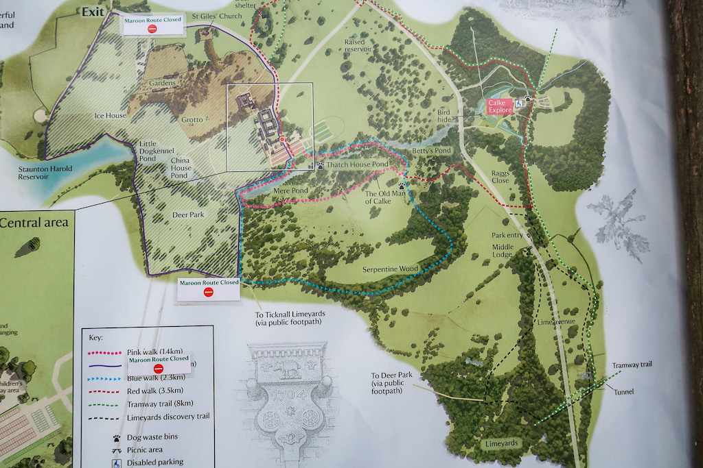 Calke Abbey Walks, Map