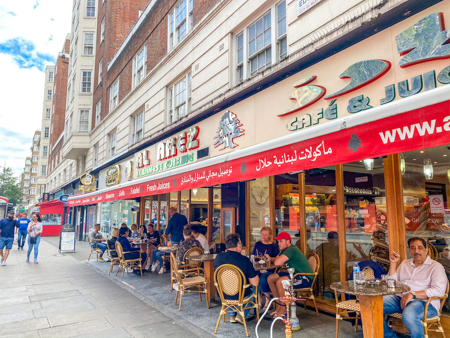 arab areas in London, Lebanese Restaurant Edgeware Road, Al Arez
