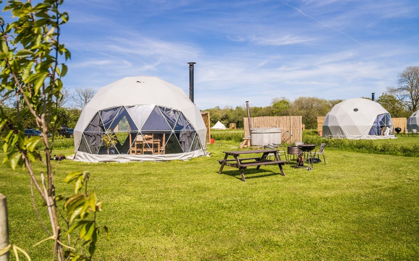 Glamping pods in Wales with hot tub, Beavers Retreat Glamping outside