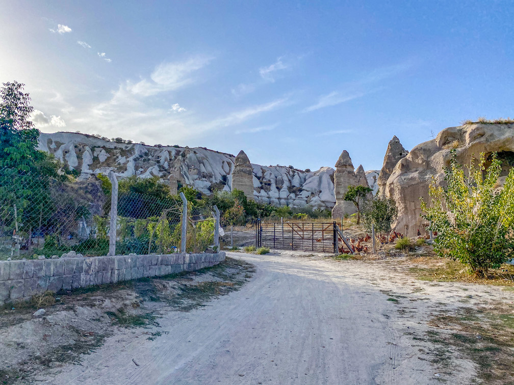 Pigeon Valley Cappadocia, gate and footpath