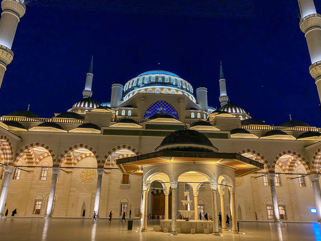 Camlica Mosque, at night