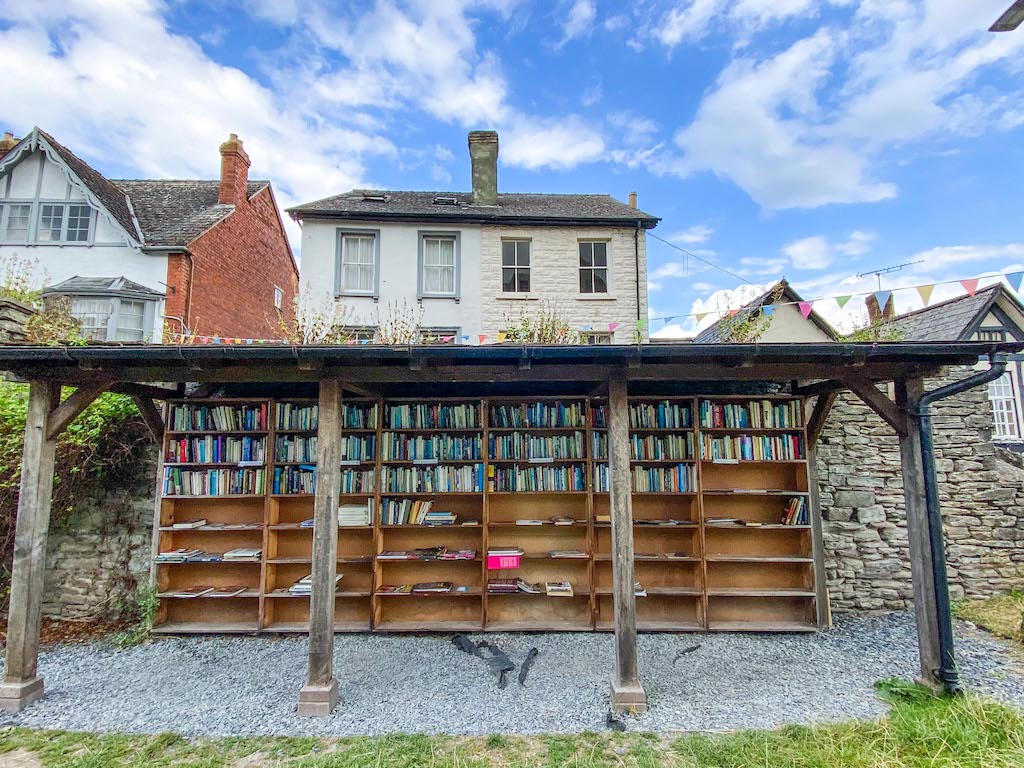 Staycation in Wales, Hay on Wye outdoor book shop