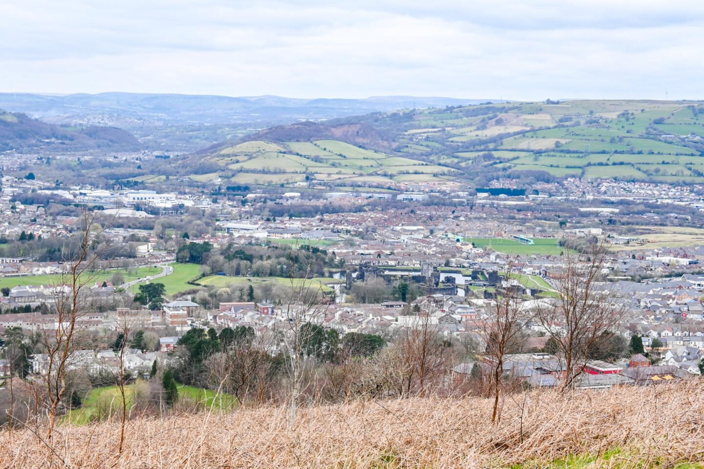 Caerphilly Mountain View over Caerphilly town