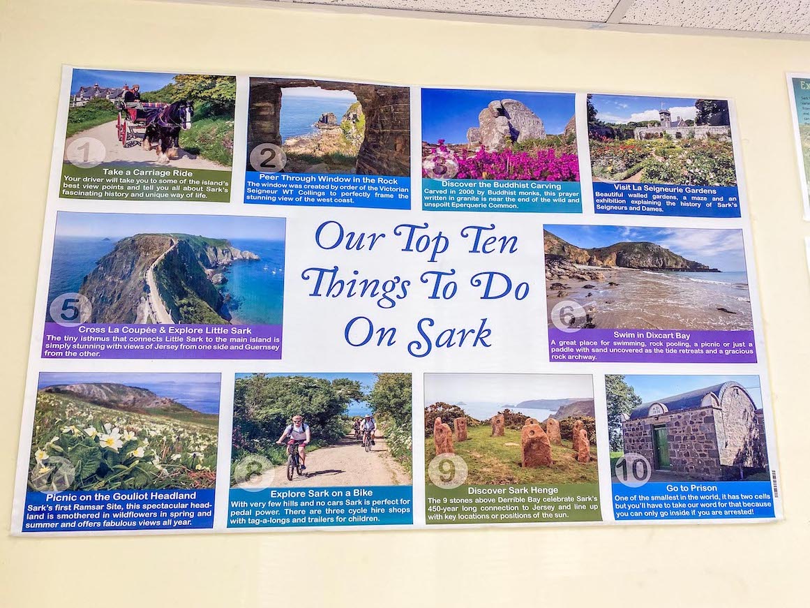 Things to do on Guernsey, things to do in Sark sign
