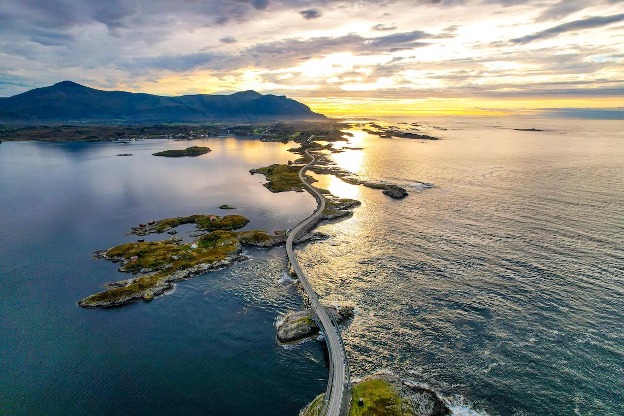 The Wandering Quinn Travel Blog Norway road trip, Atlantic Ocean Road drone