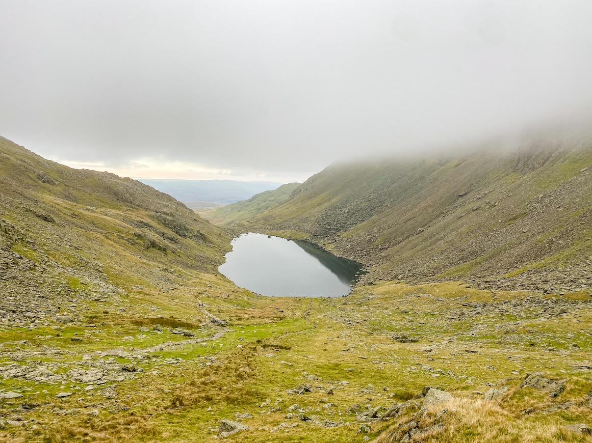 Old Man of Coniston walk, Goats Water from above