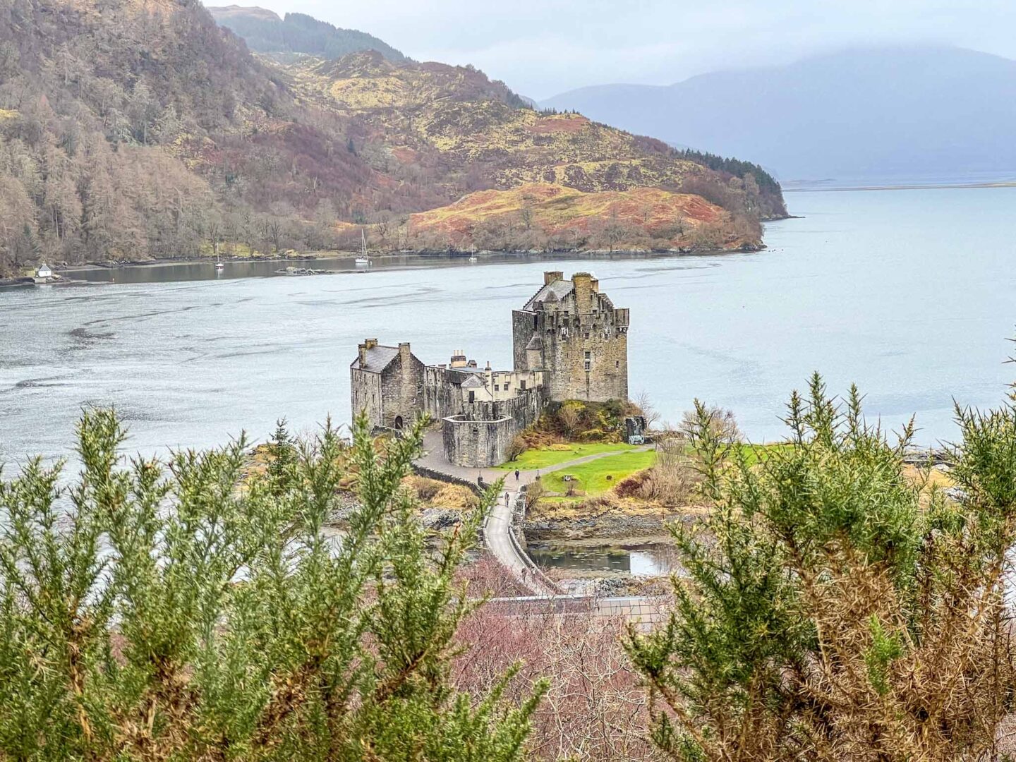 Isle of Skye tour, Eilean Donan Castle from viewpoint