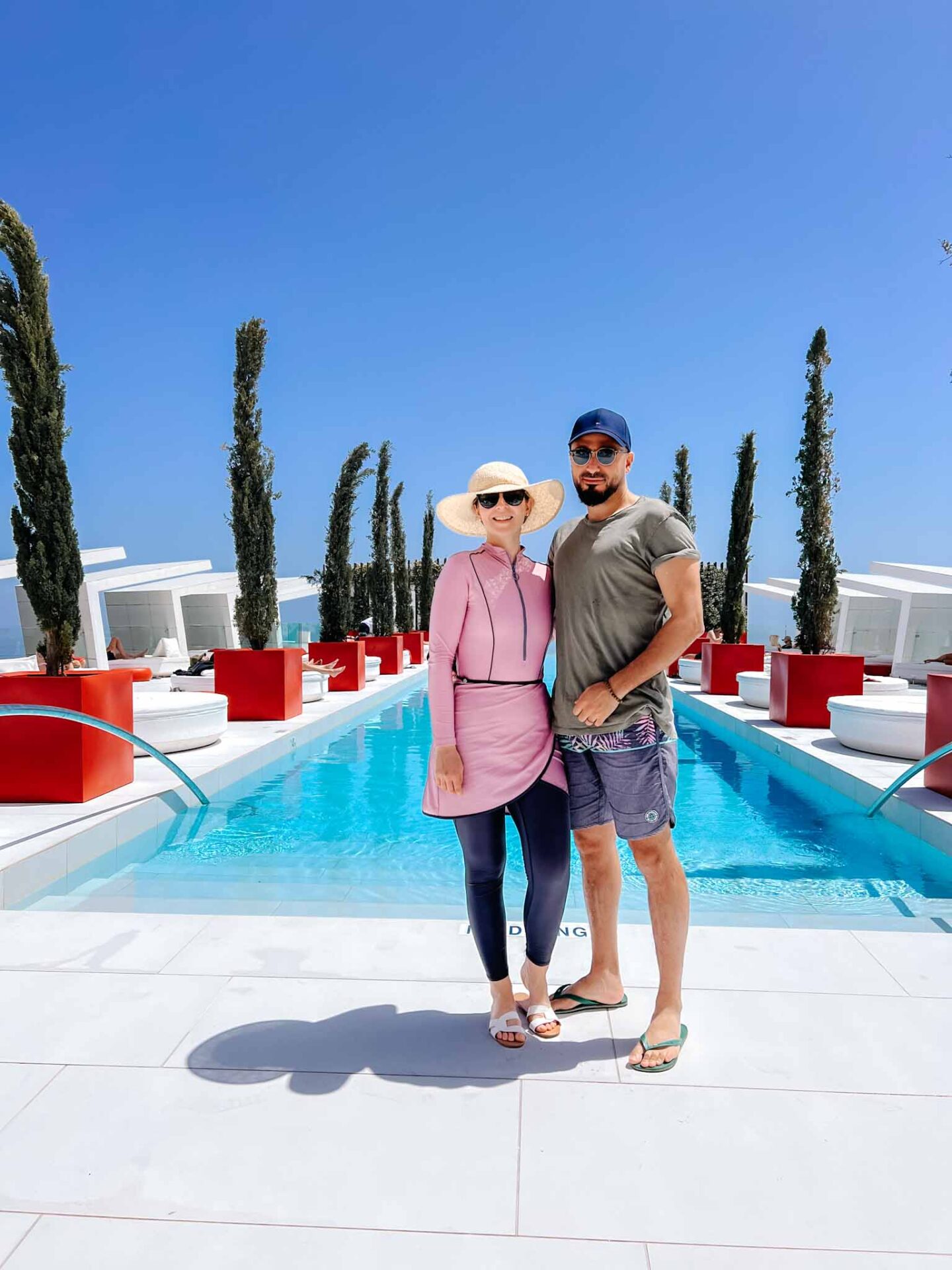 Higuerón Hotel Malaga, couple at roofrop pool