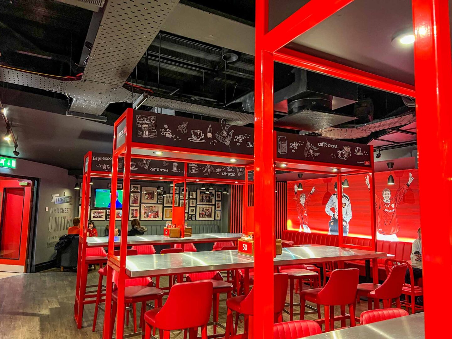Manchester United Stadium Tour, inside Red Cafe at Old Trafford