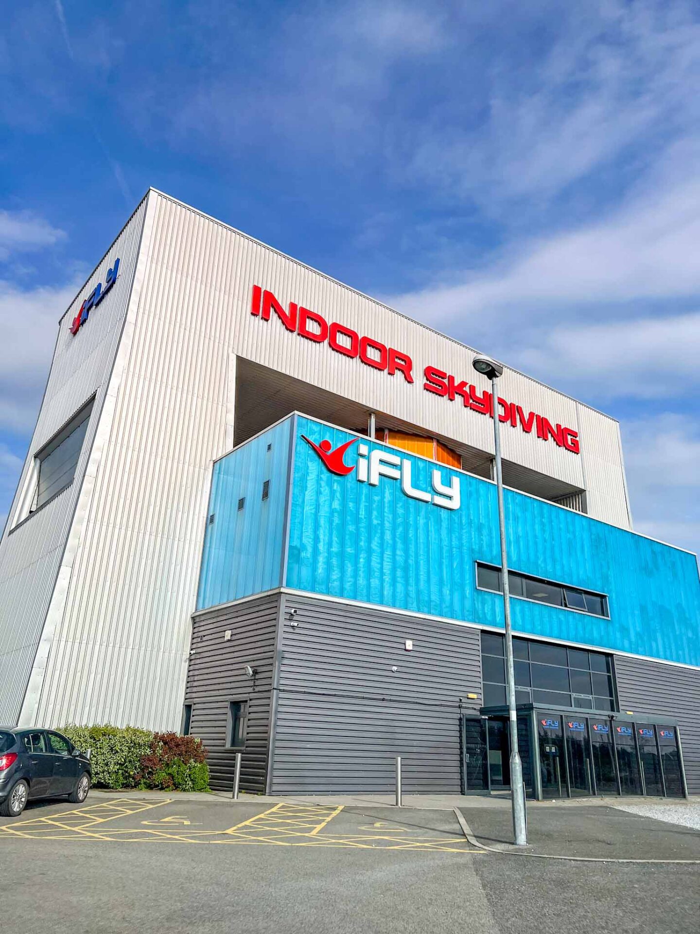 ifly Manchester, indoor skydive manchester, from outside in Trafford park