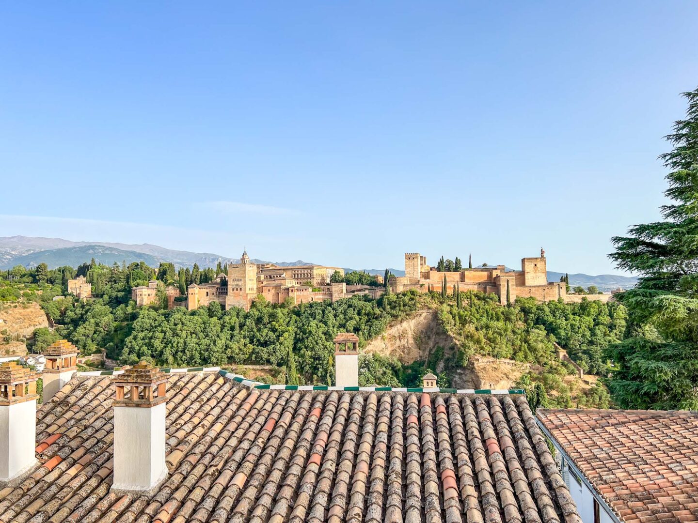 The Wandering Quinn Travel Blog Granada itinerary, One day in Granda, view of Alhambra from Granada Mosque