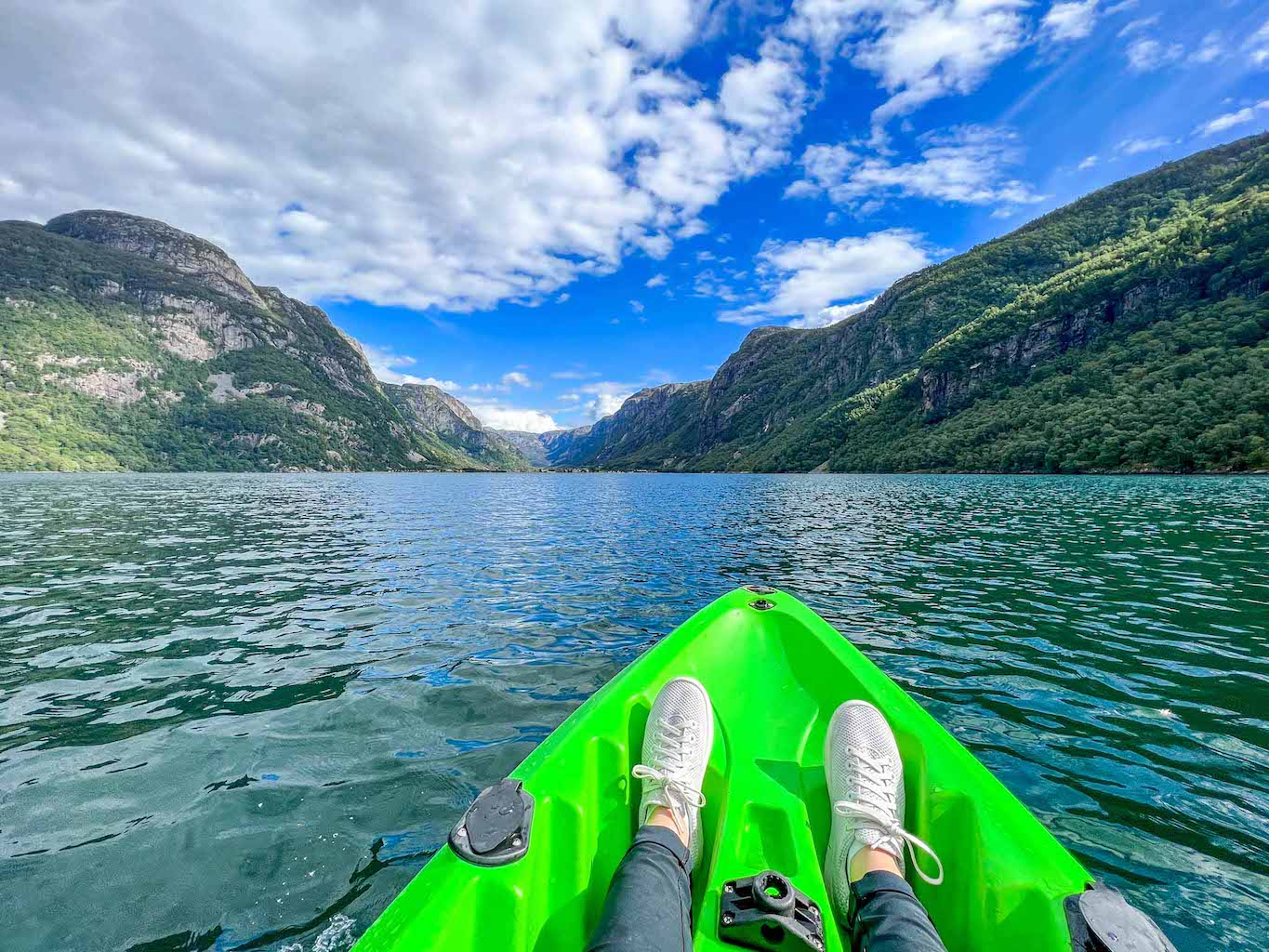 The Wandering Quinn Travel Blog things to do in Stavanger, kayaking in Frafjord Norway