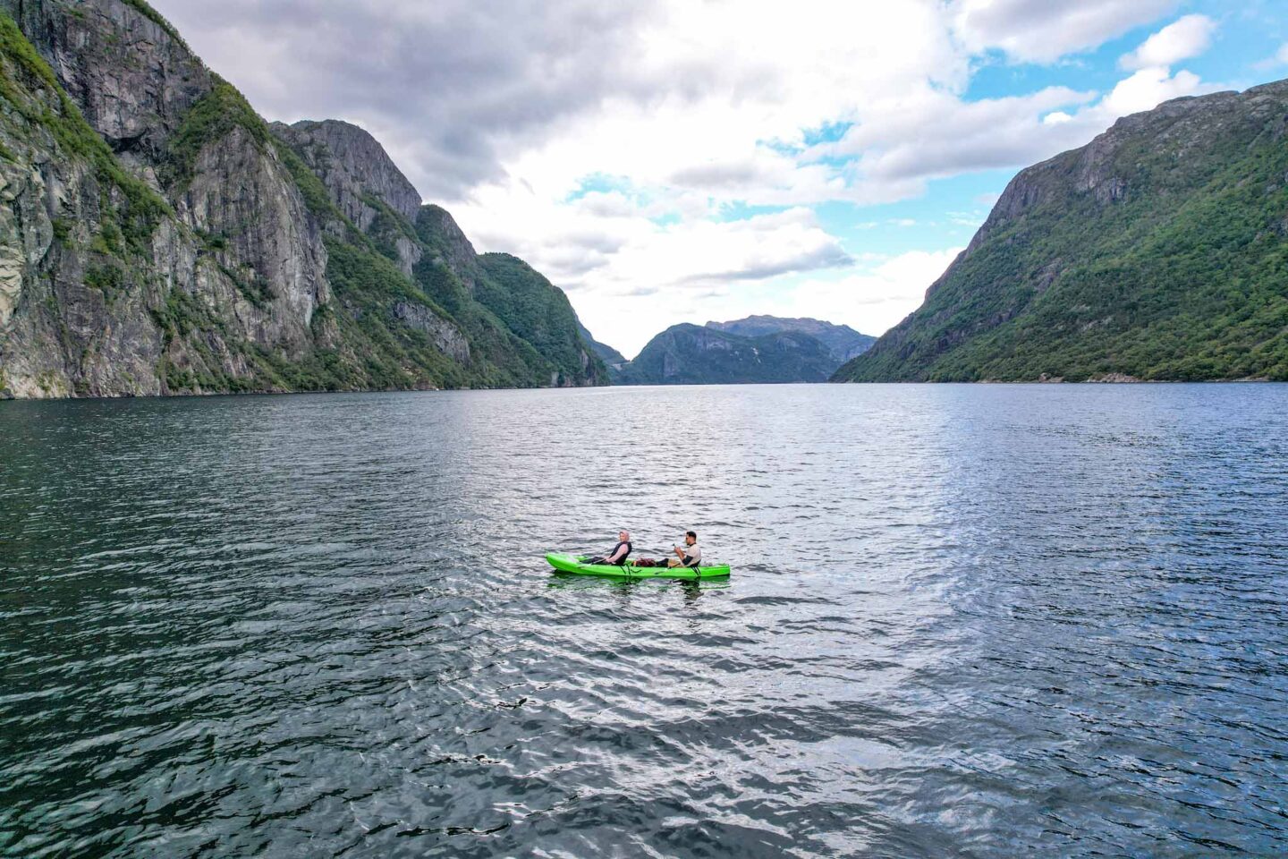 things to do in Stavanger, Ellie kayaking in Frafjord Norway