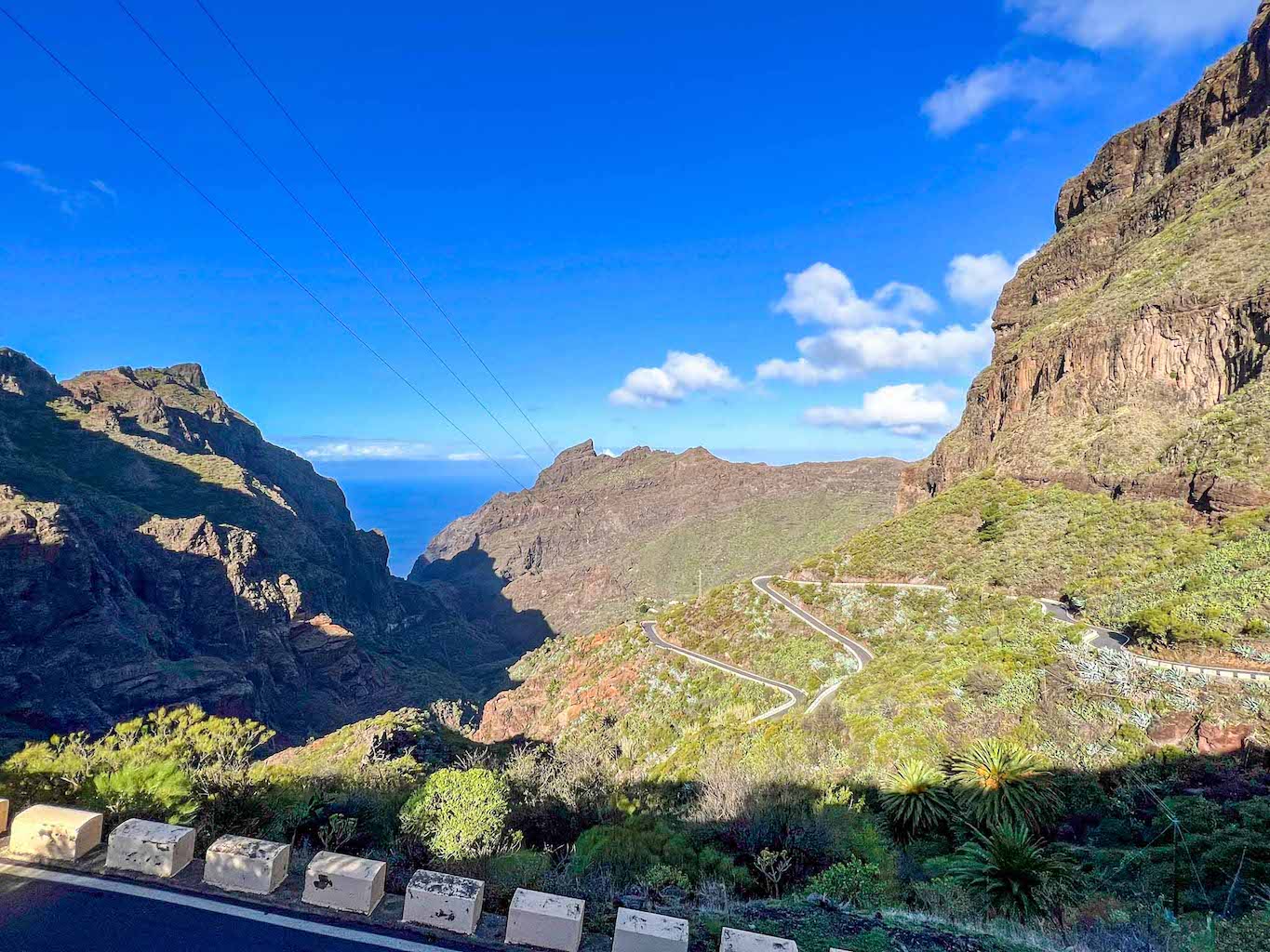 Tenerife road trip, windy roads in Masca Valley Tenerife