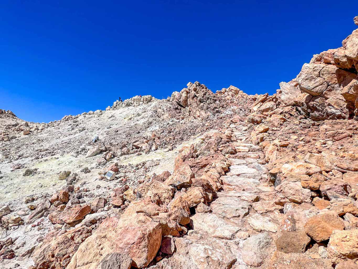 hiking mount teide, walking up side of Teide Crater