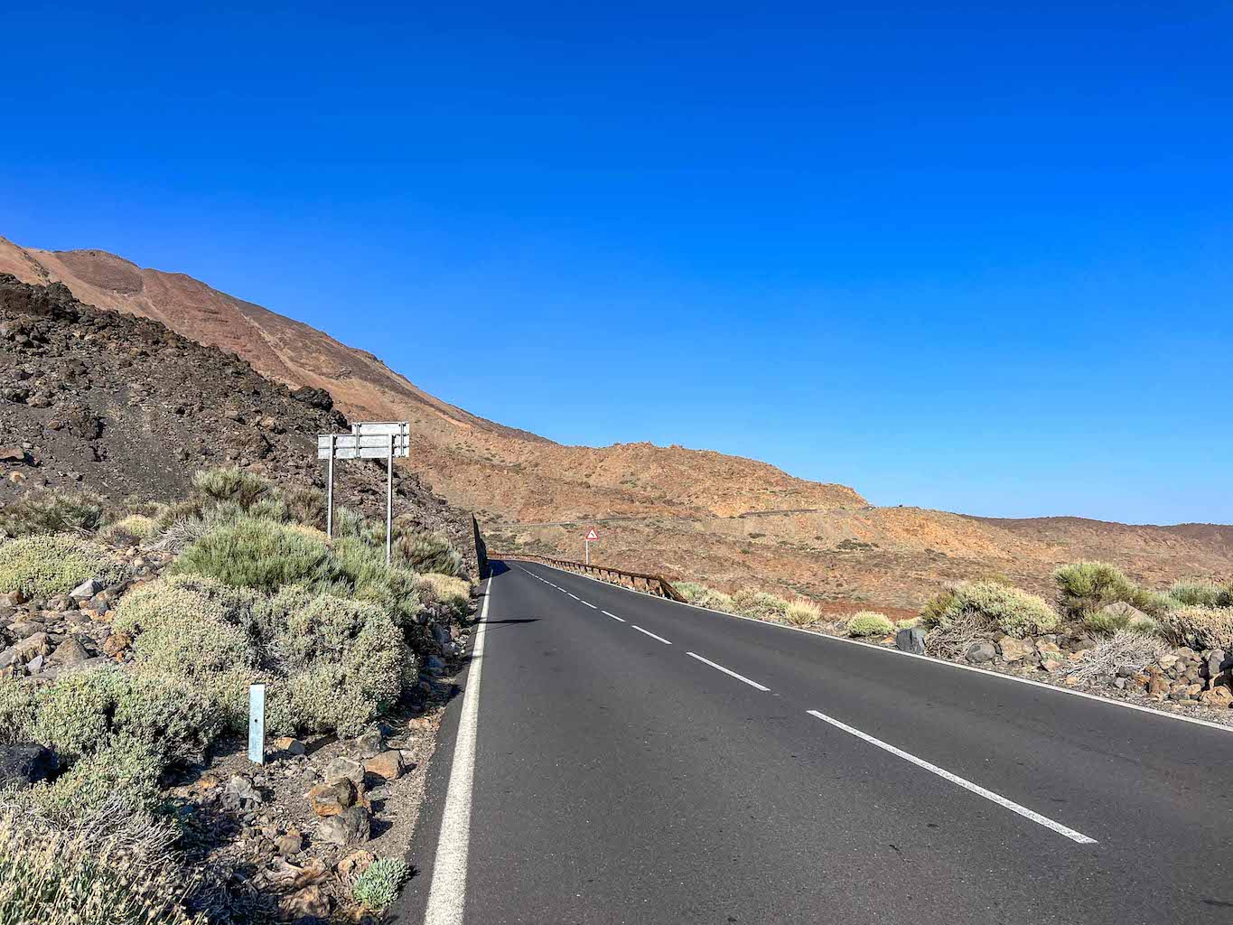 hiking mount teide, road by Mount Teide