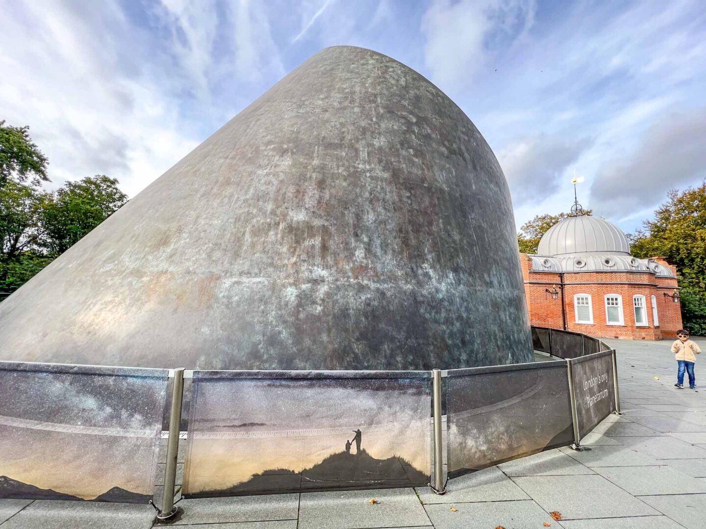 Peter Harrison Planetarium from the outside, London with kids, London with kids itinerary, 