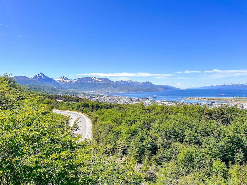 things to do in Ushuaia, View from Las Hayas Hotel over mountains and water