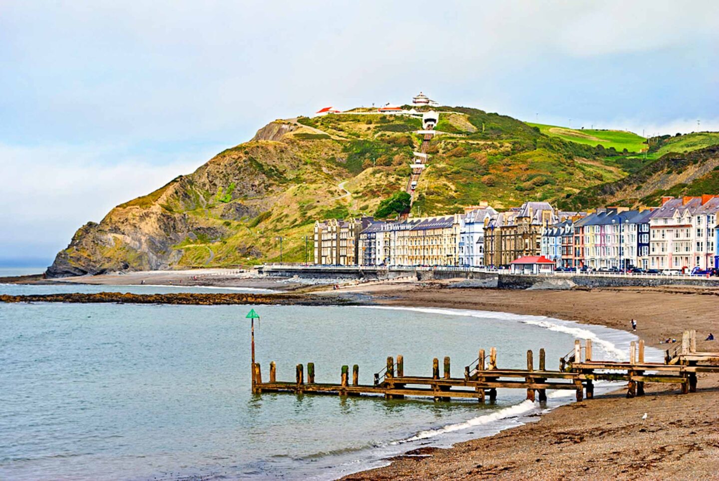Aberystwyth beach and pier, Wales by train, places to go in Wales by train,